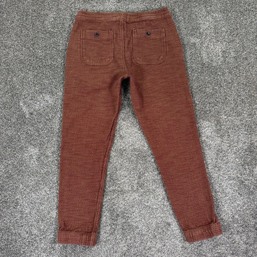 Taylor Stitch Apres Pant Men Medium Burgundy Rust Waffle Weave Drawstring Jogger